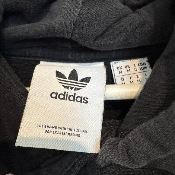 Adidas Trefoil Skateboarding Athletic Pullover Mens Hoodie Black White Medium - Picture 4 of 7